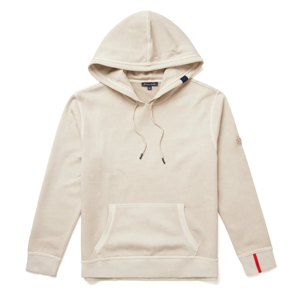 Taupe Solid Garment Washed Hoodie