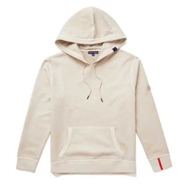 Taupe Solid Garment Washed Hoodie