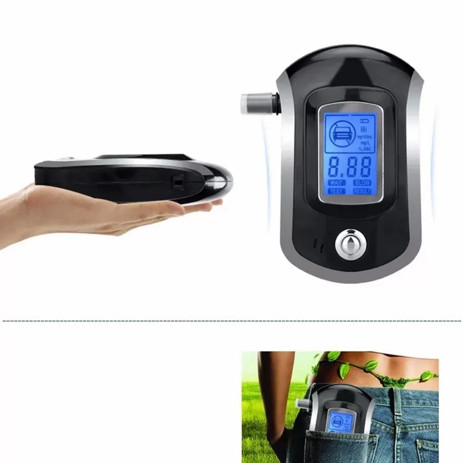 Professional Mini Digital LCD Screen Breath Alkohol Alcohol Tester Breathalyzer AT6000 Bafometro Alcoholimetro