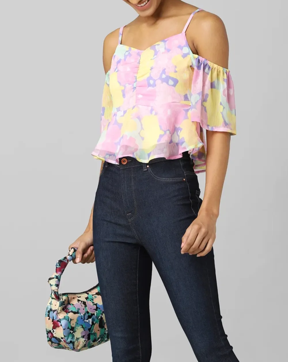 Multi-Colour Floral Print Top