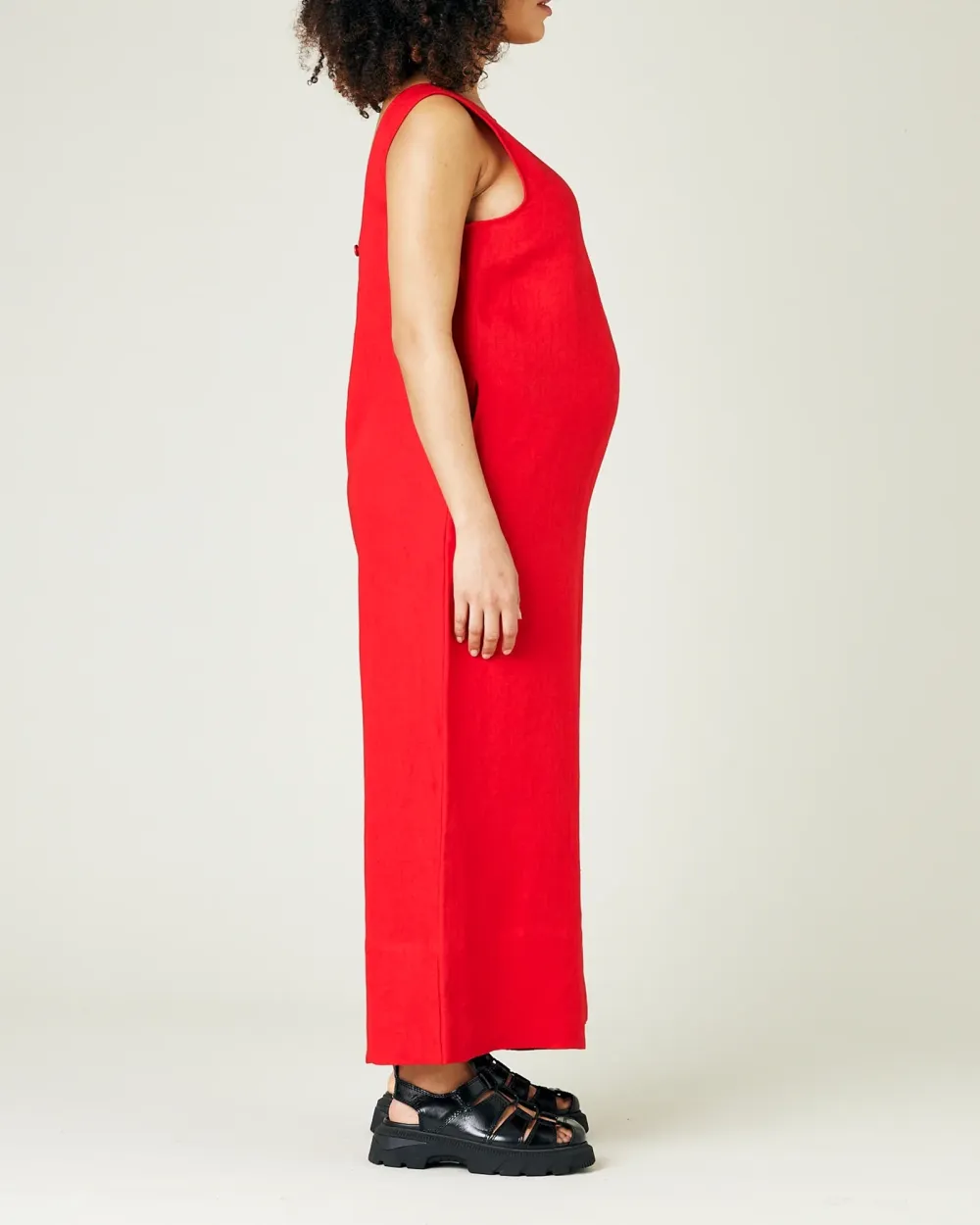 RED LINEN JUMPSUIT