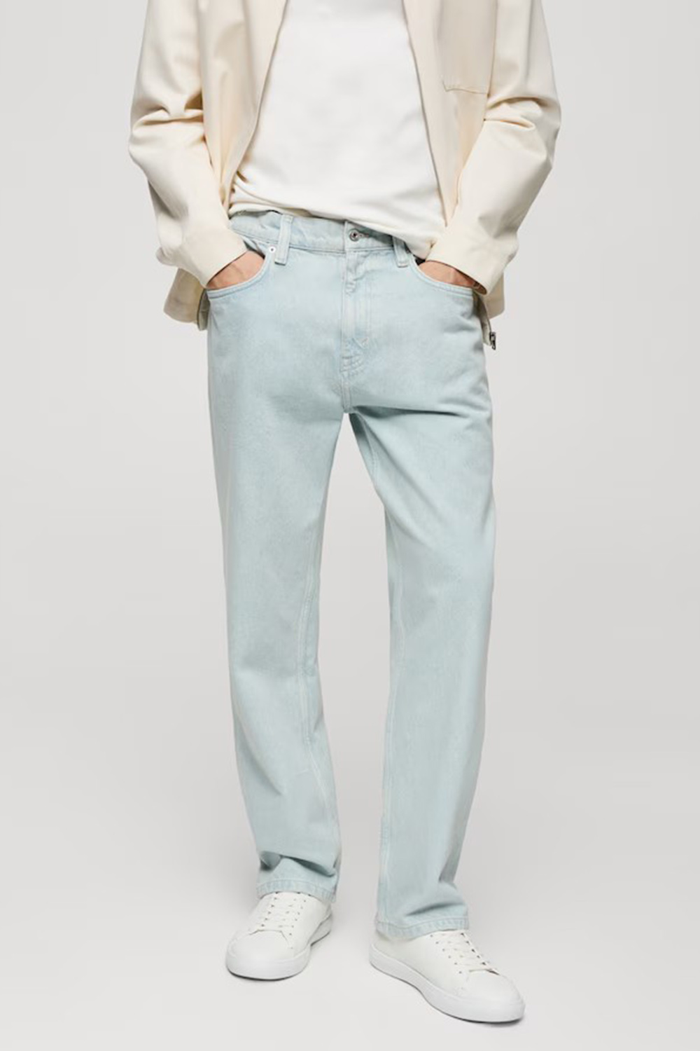 Relaxed-fit washed-effect jeans