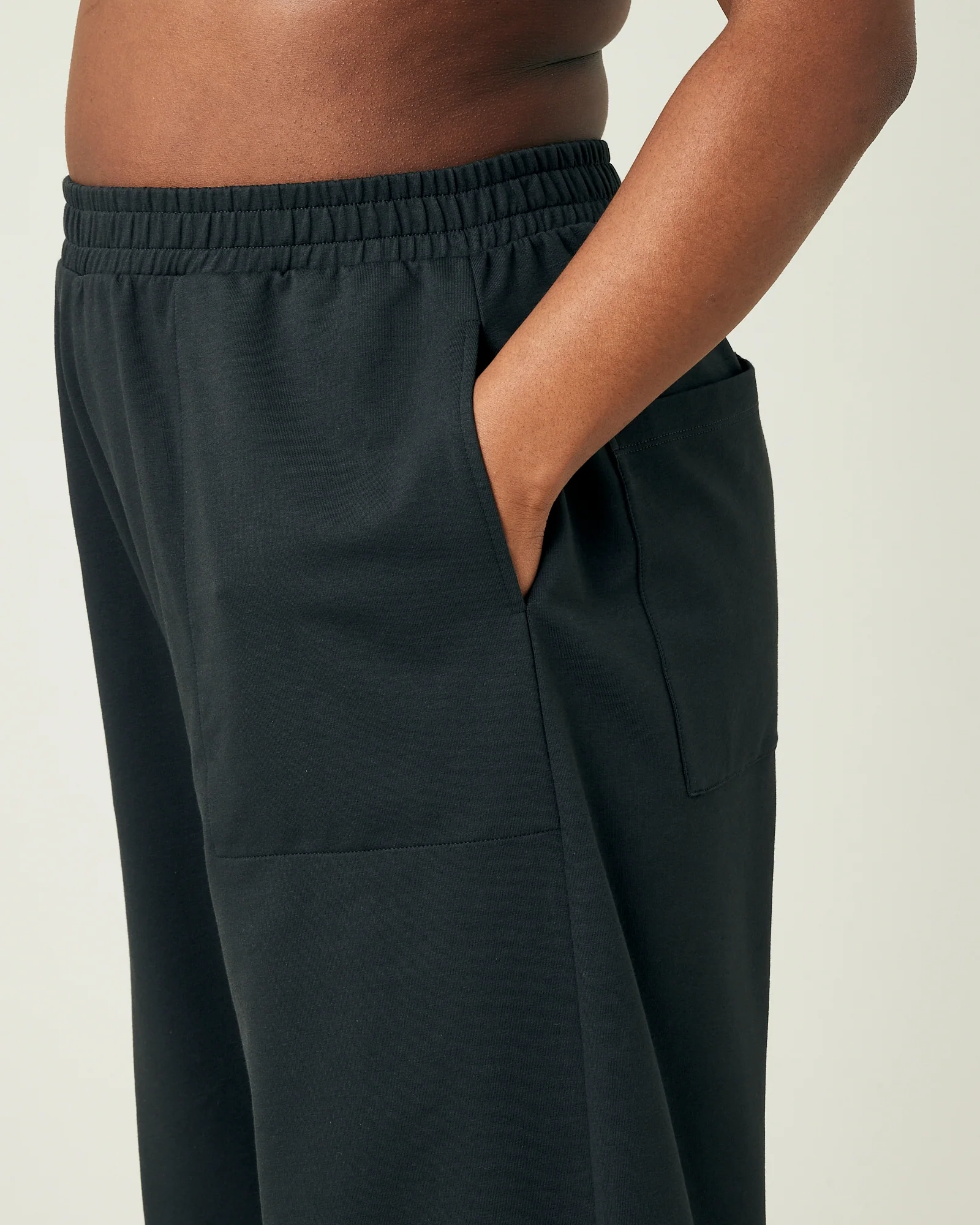 SLATE COTTON JERSEY TROUSERS