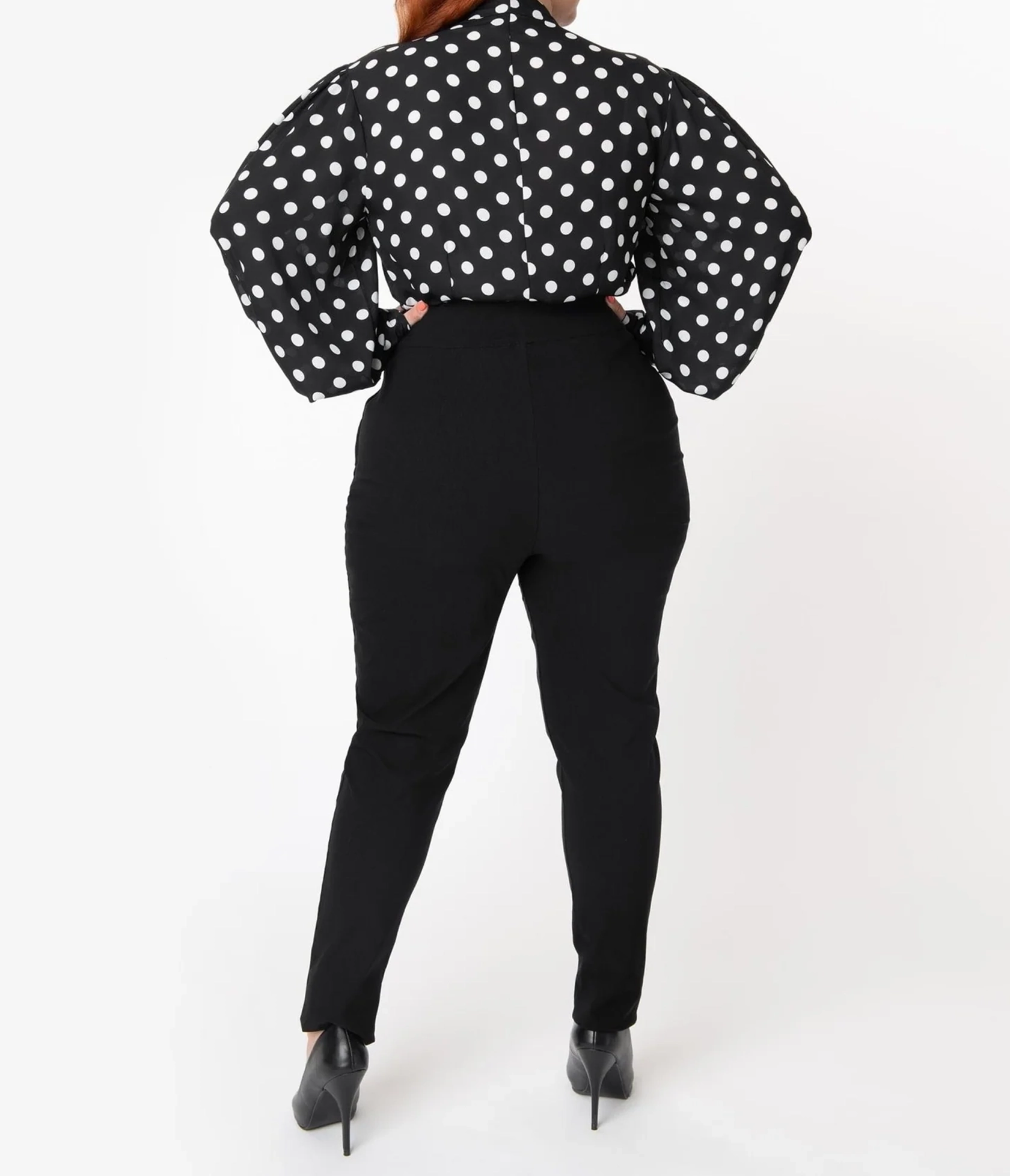 Unique Vintage Plus Size 1950s Black High Waist Rizzo Cigarette Pants