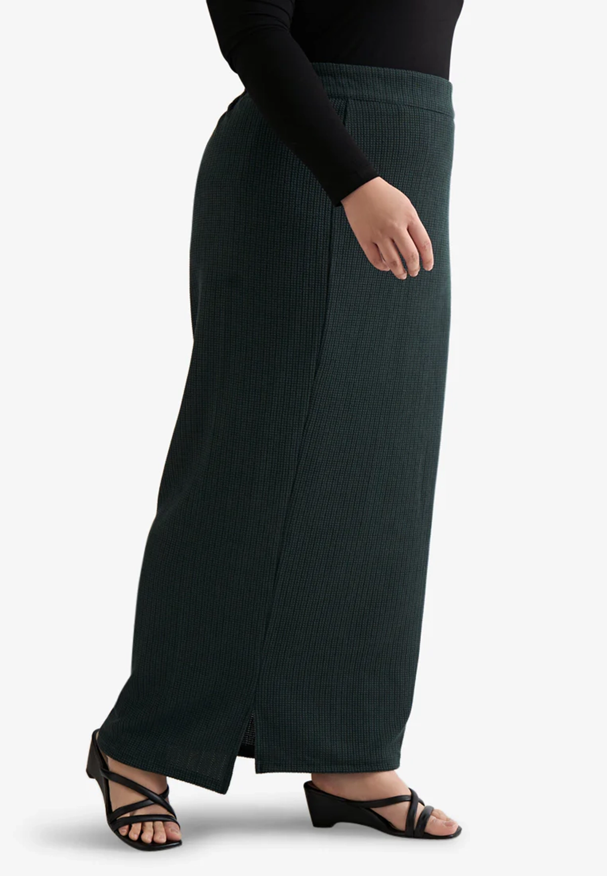 Solid Color Straight Maxi Skirt