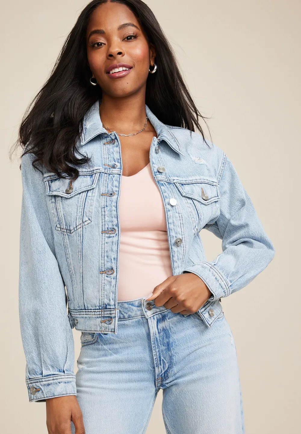 Goldie Blues™ Oversized Crop Jean Jacket