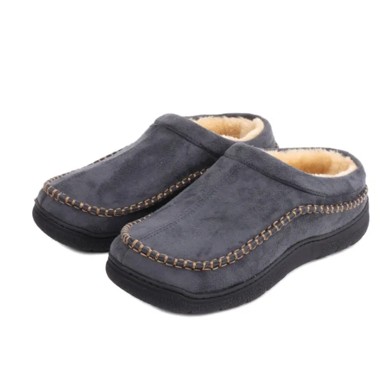 🔥🚀 Hot Sale! Limited Stock! 🌟👟💥Men's Daily Non-Slip Warm Plush Wide Toe Slip-On Loafers Slippers