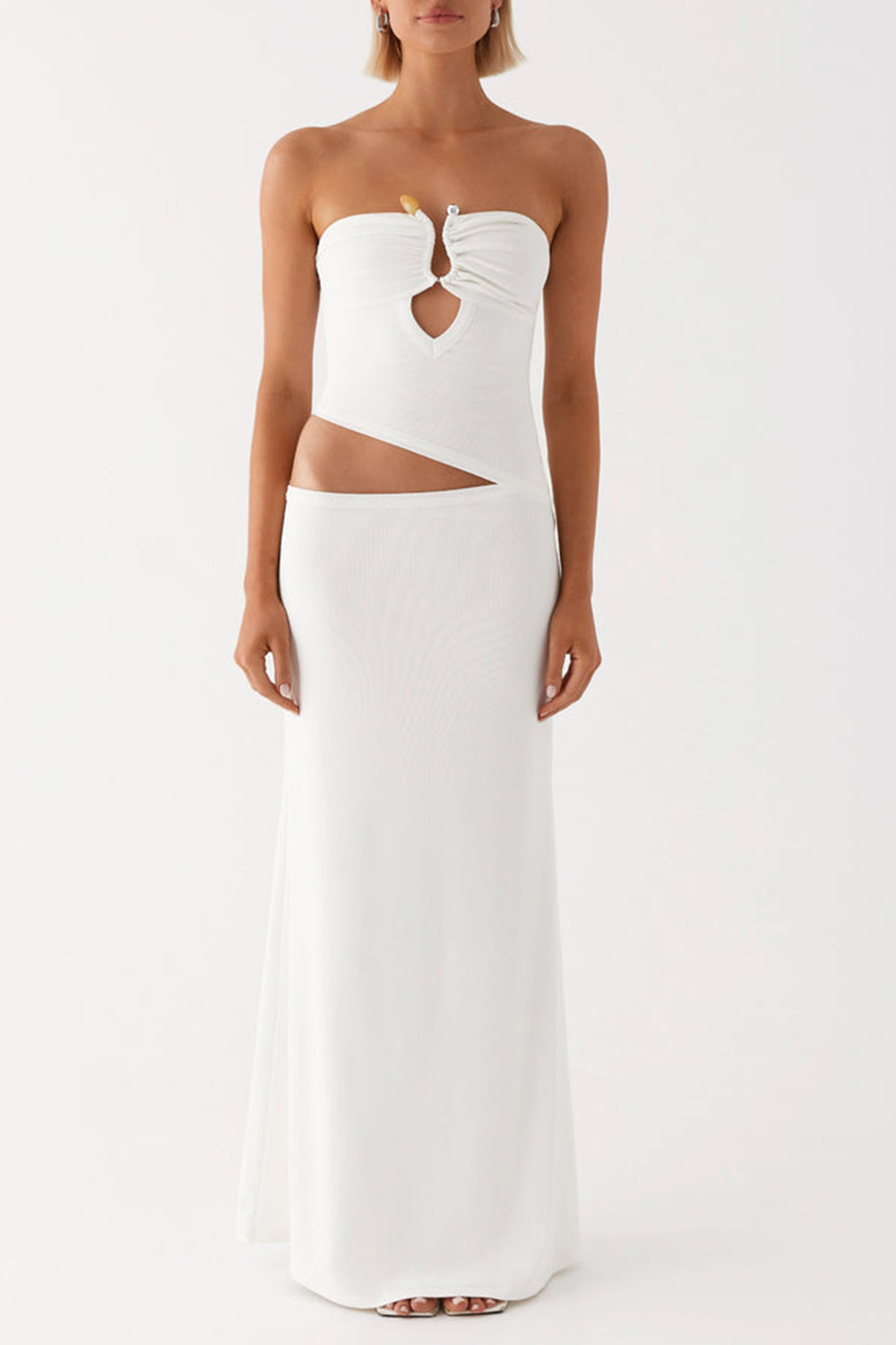 Wild Roses Maxi Dress - White