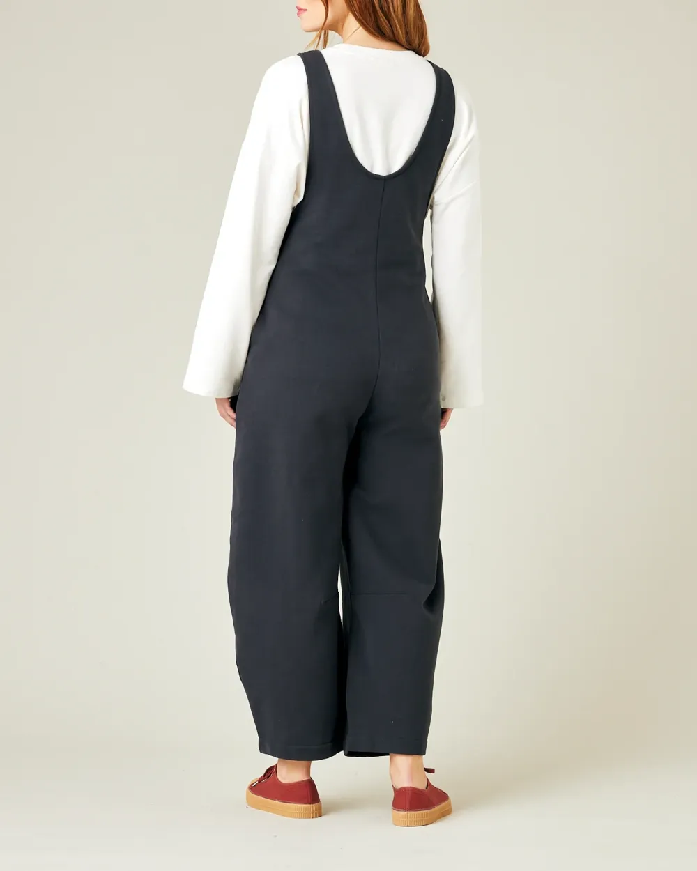 CLOVER ORGANIC COTTON JERSEY JUMPSUIT - SLATE