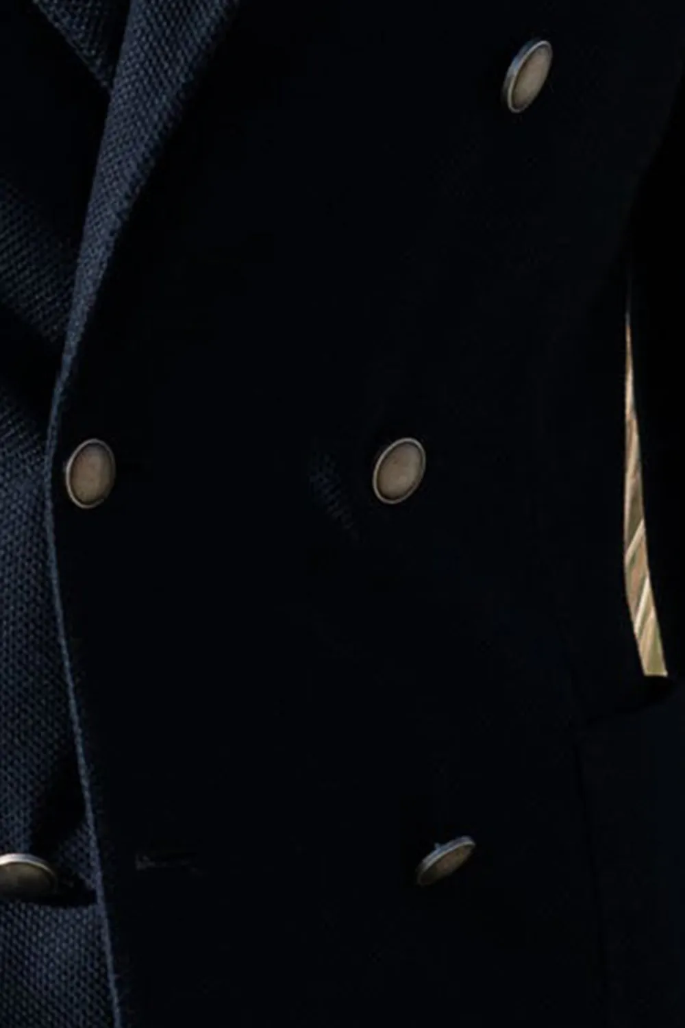 Navy Double Breasted Jersey Jacket