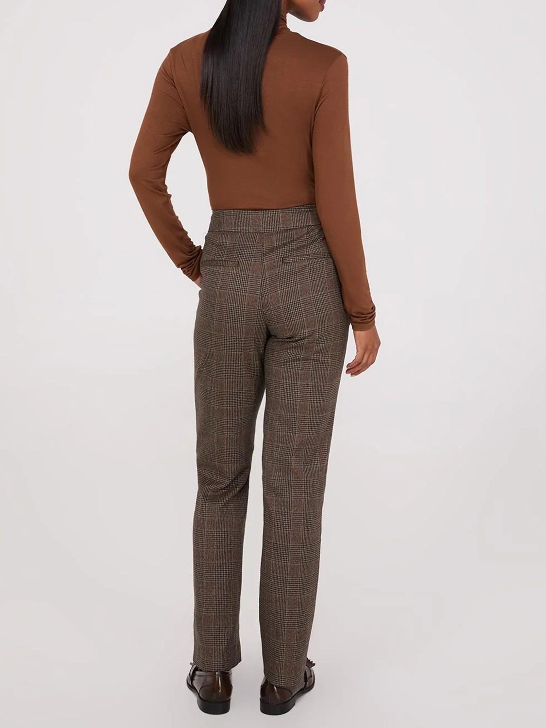 Glen Plaid Straight Leg Pants