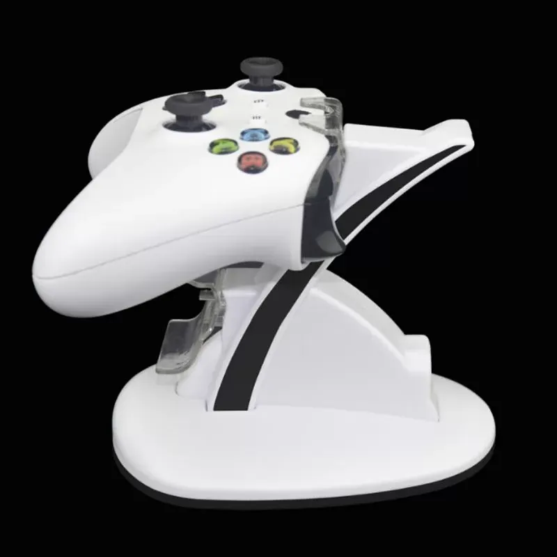 Dual USB Charging Charger Dock Stand Cradle Docking Station for XBOX ONE Game Gaming Console Controller White