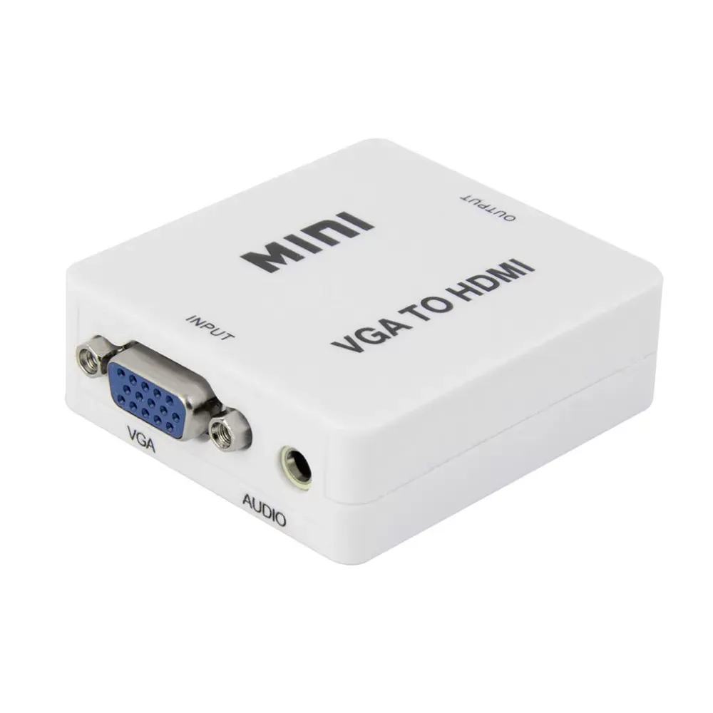 Mini VGA Audio to HDMI Female 1080p Converter Adapter with 3.5mm Audio Cable For PC Laptop DVD VGA to HDMI Wholesale