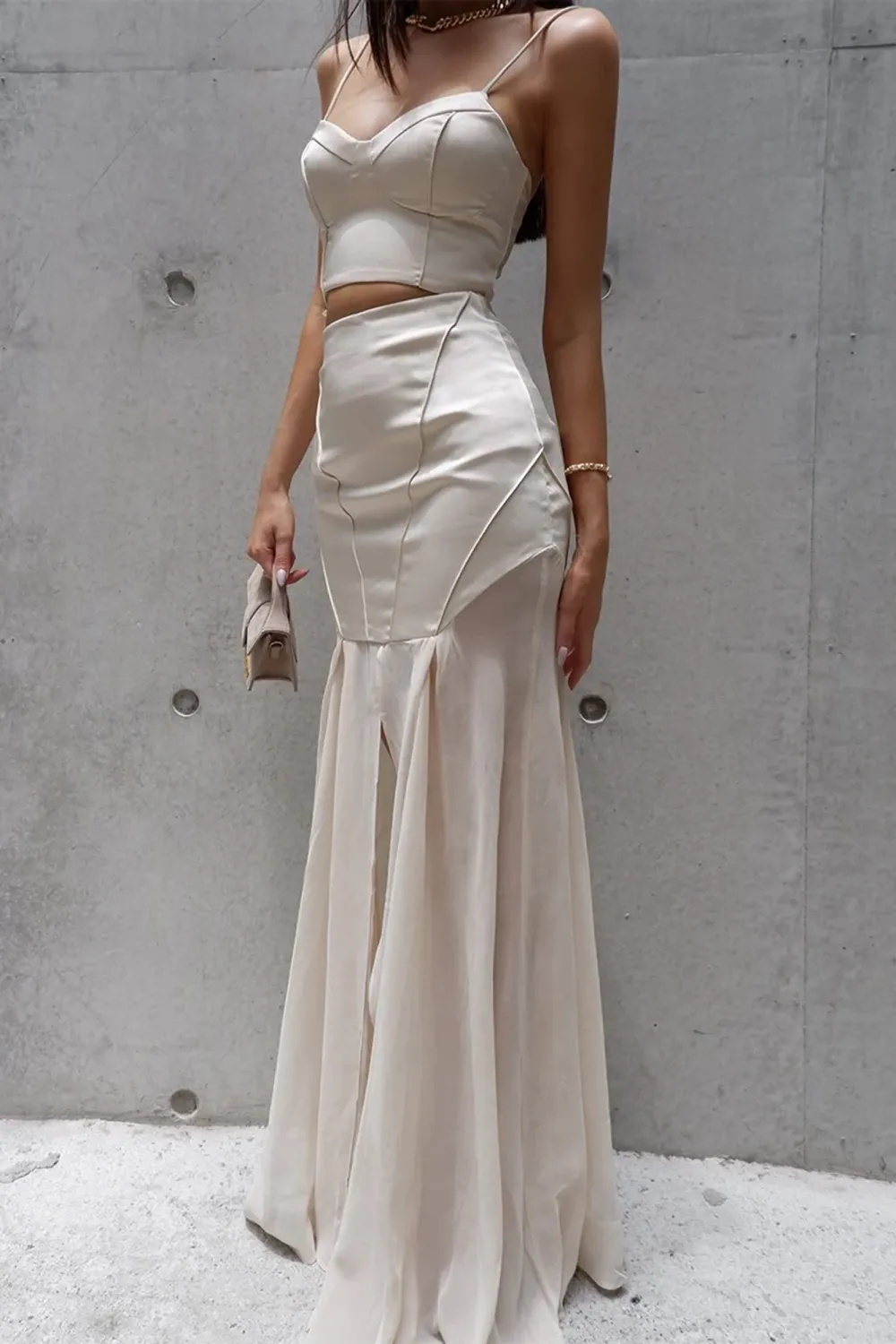 Ivana Maxi Skirt (Champagne)