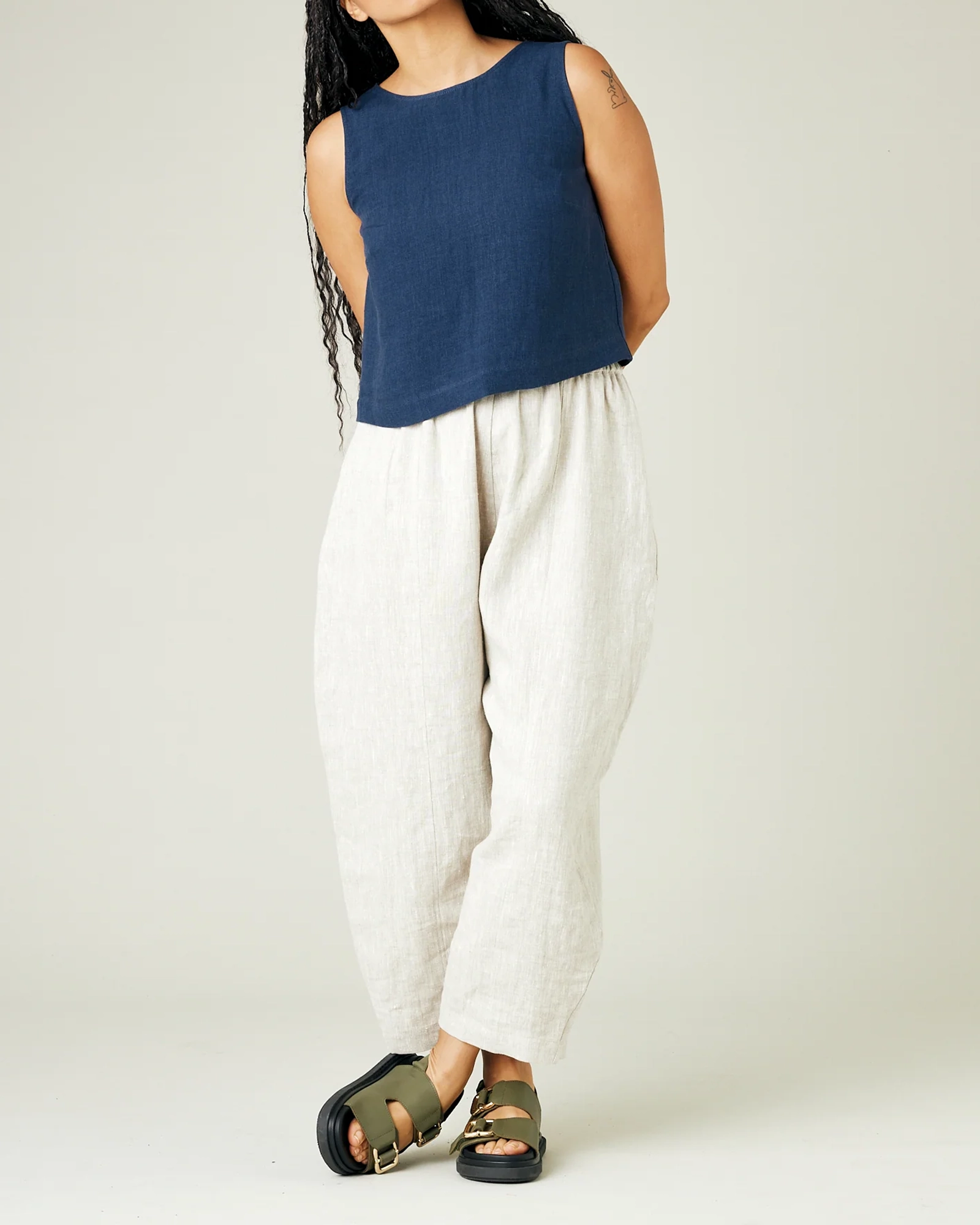 NATURAL LINEN TROUSERS