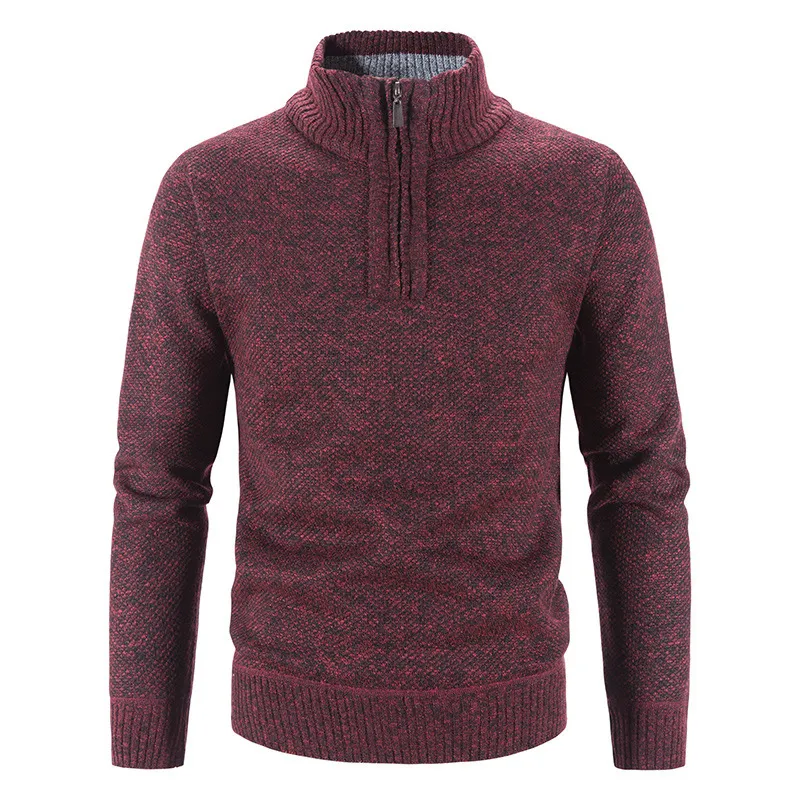 Men's Stand Collar Cashmere Zipper Sweater