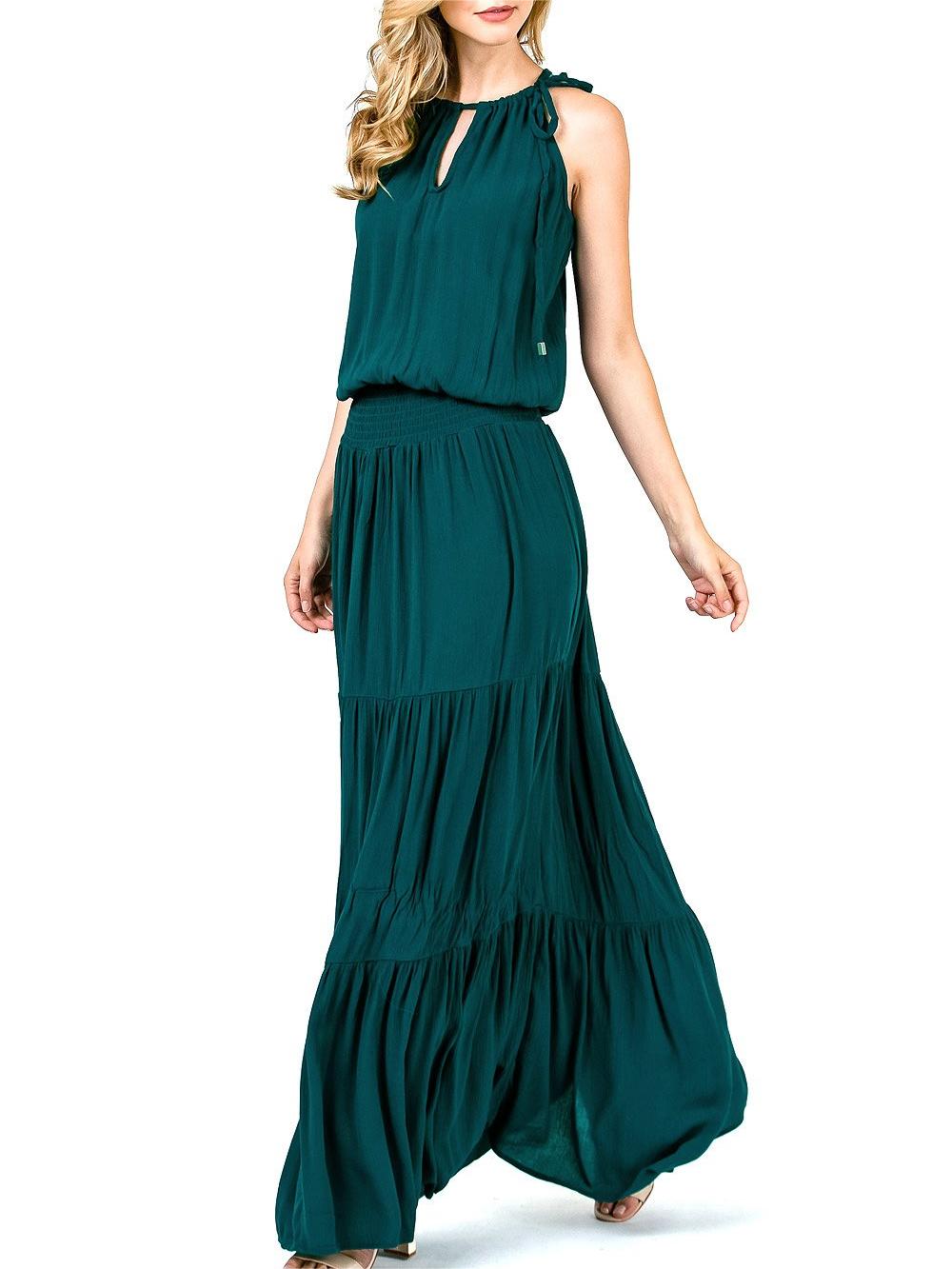 Venetian Halter Maxi Dress