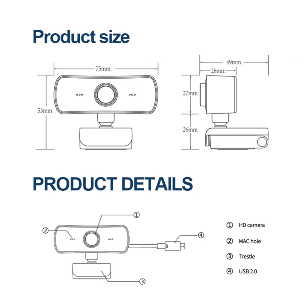 1080P Full HD Webcam with Built-in Microphone Privacy Cover USB Driver Free Auto Focus Web Camera,Auto focus,for live broadcast