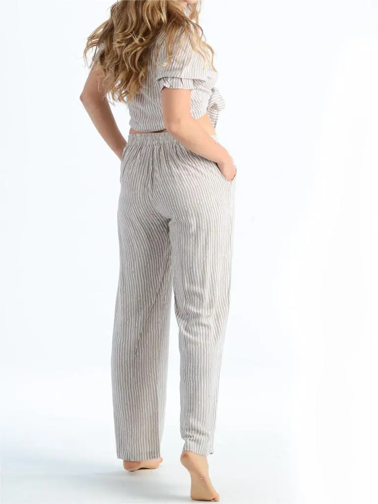 Catalina Pants / Taupe Stripe