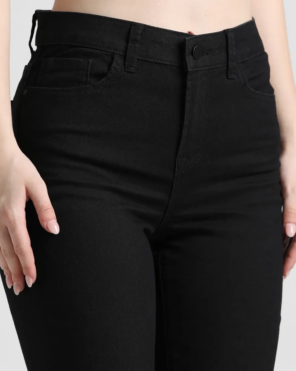 Black High Rise Flared Jeans