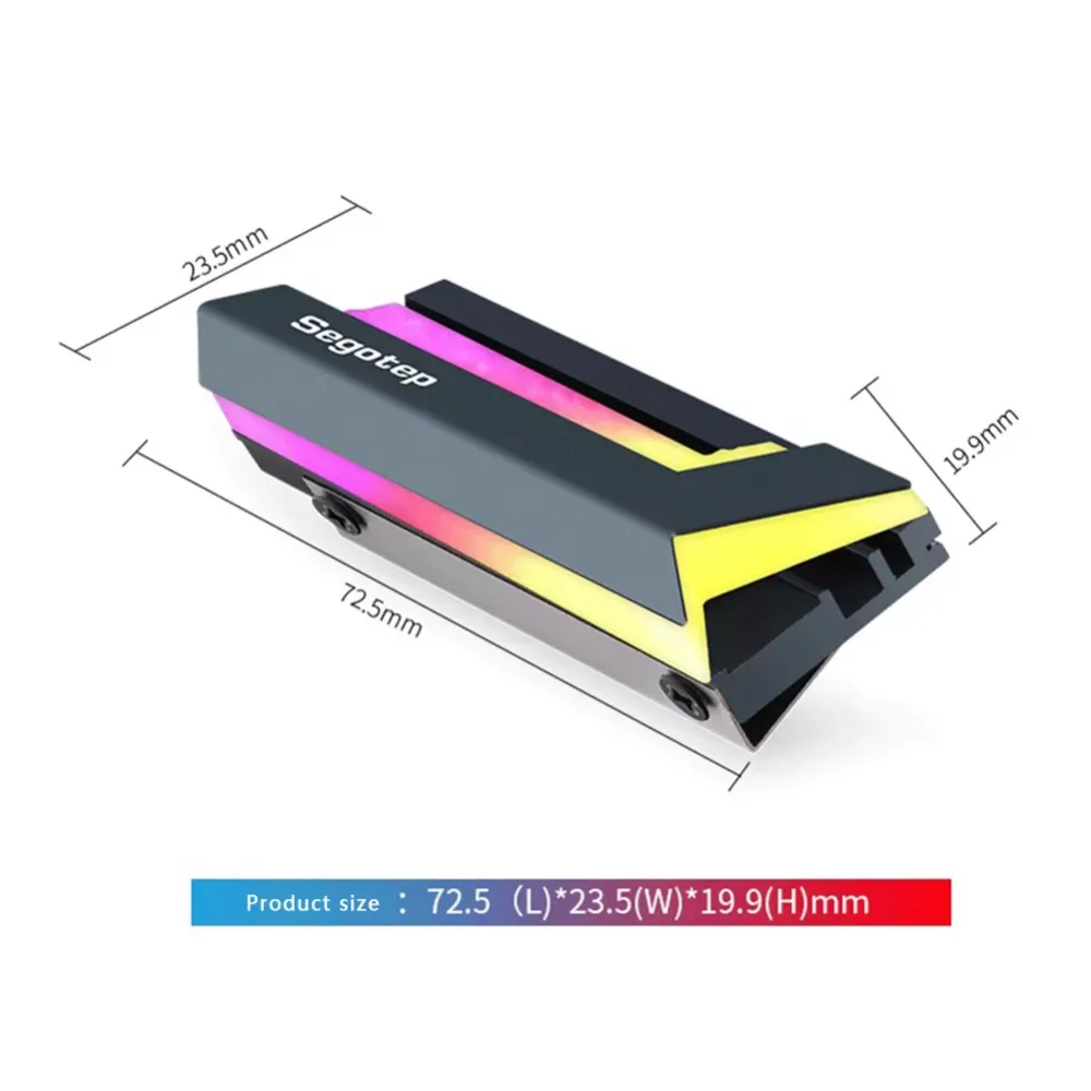 RGB M.2 SSD Heatsink NGFF 2280 NVMe Solid State Drive Cooler for Desktop PC Computer