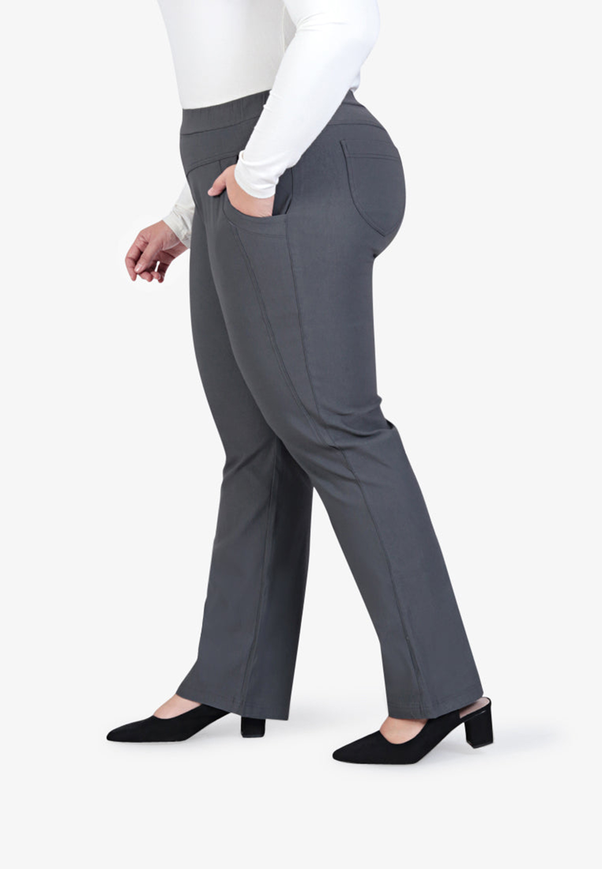 Slightly stretch straight loose suiting trousers