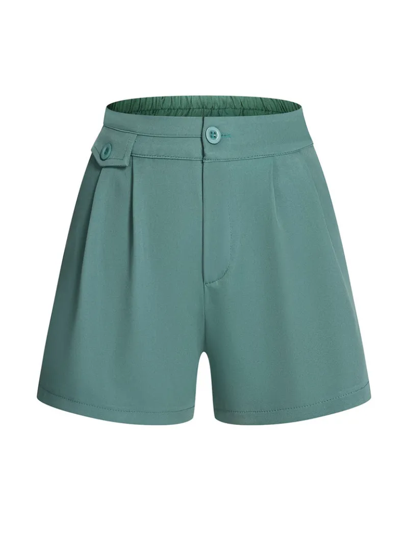 DARK GREEN 1960S SOLID VINTAGE SHORTS