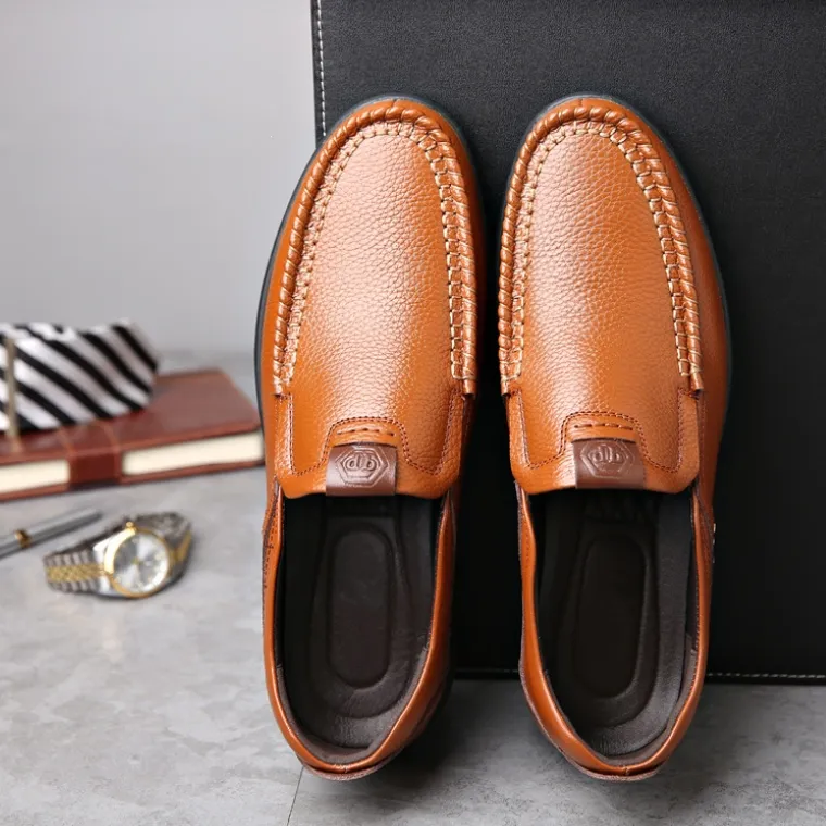 ⏰Promotion - 50% OFF🔥Men's Genuine Leather Soft Insole Casual Business Slip On Loafers