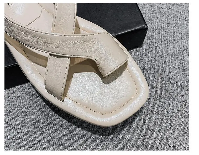 Women Summer Sandals Fashion New Beach White Buckle Casual Flats Open Toe Female Office Ladies Shoe