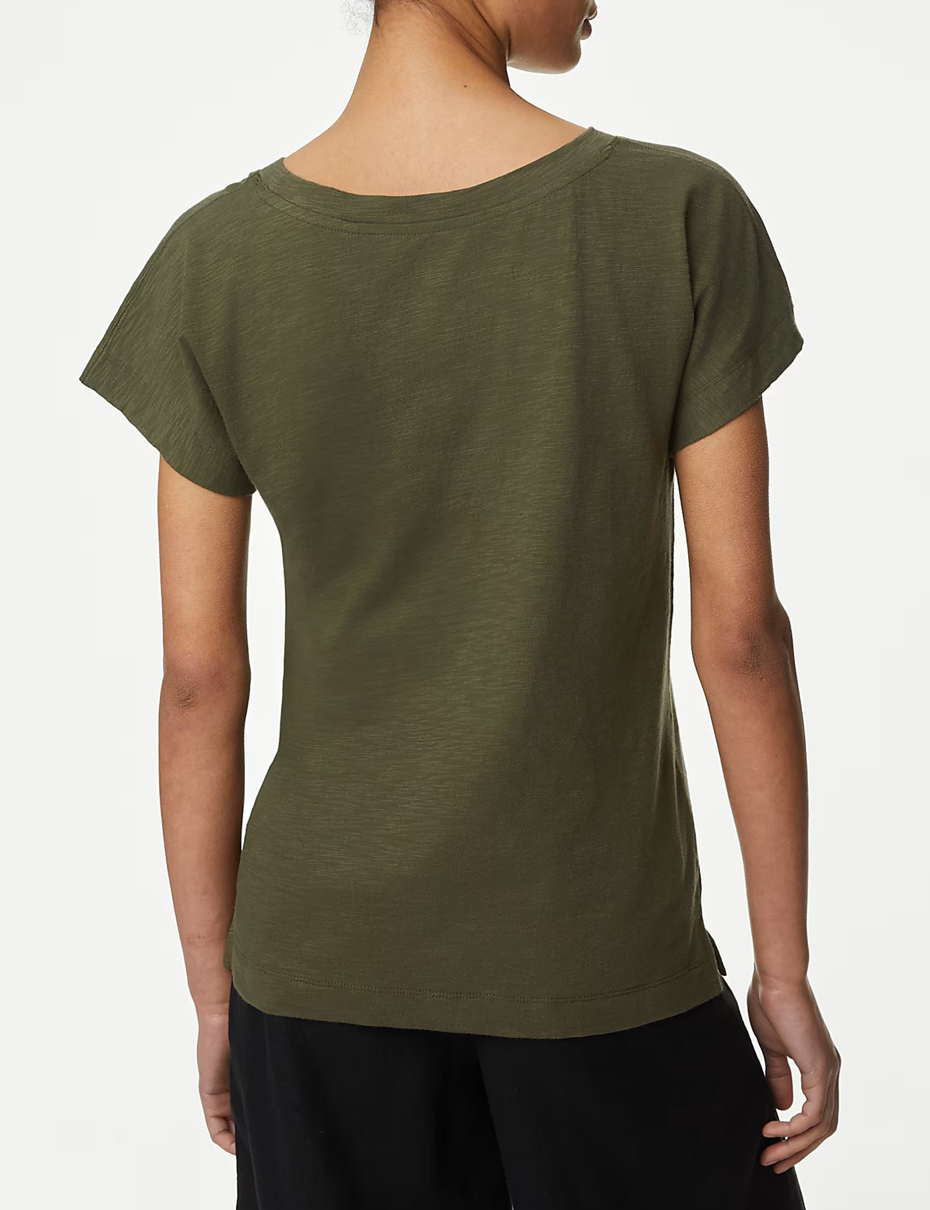 Pure Cotton Everyday Fit Slash Neck T-shirt