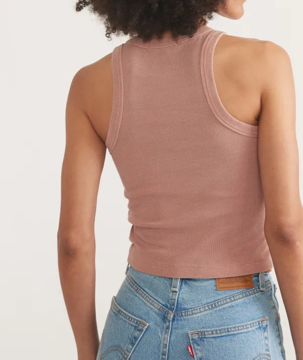 Lexi Rib Sun In High Neck Crop Tank