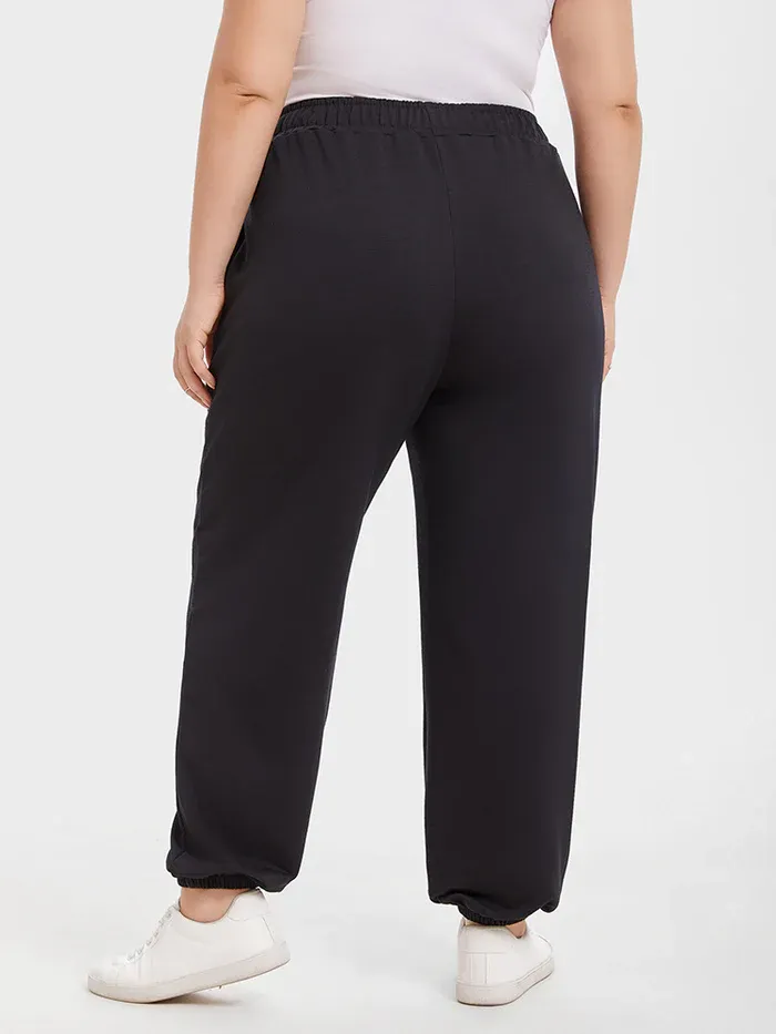 Elastic Waist Slant Pocket Pants