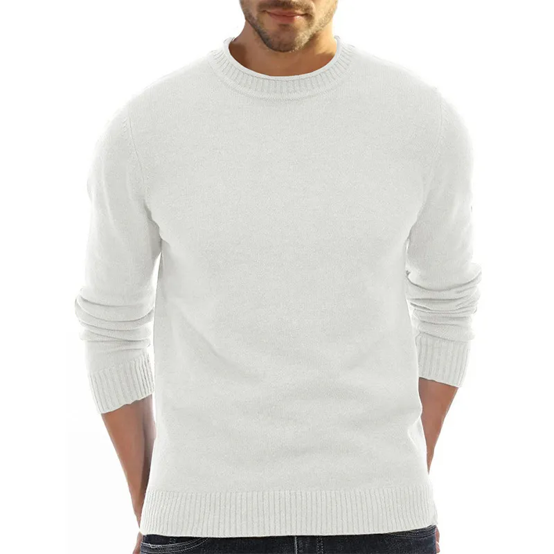 Men's Crewneck Sweater Soft Casual Sweaters for Men Classic Pullover Sweaters with Ribbing Edge