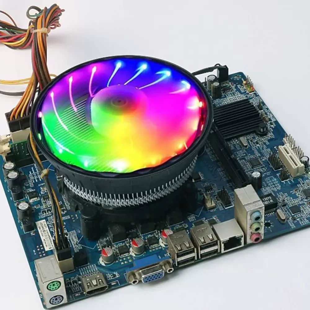 CPU Cooling Fan RGB Lighting 3 Pin Air Cooler Radiator for Intel LGA775/1151/1155/1156/1366 Cooling System