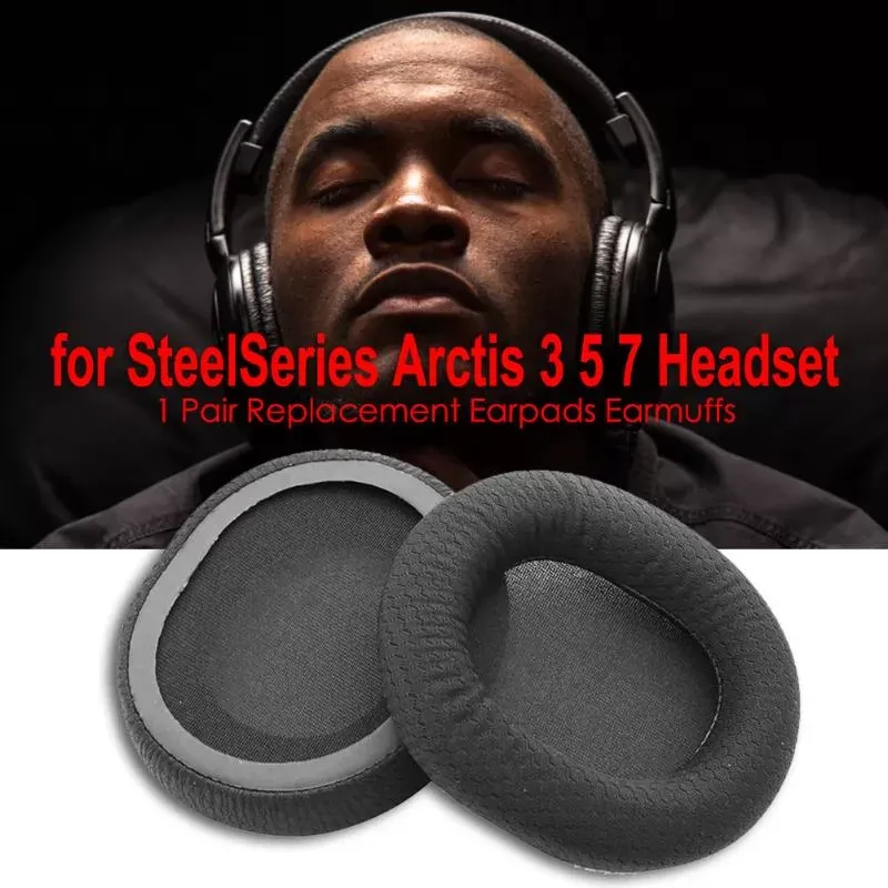 1 Pair Soft Earpads Replacement Earmuffs for Steeleries Arctis 3 5 7 Headset Breathable Ear Pads Cushion Cover for Arctis 3 5 7