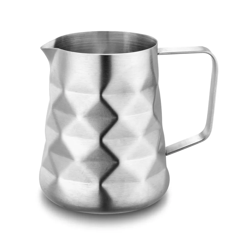 Milk Frothing Pitcher Stainless Steel Coffee Espress Mlik Jug Diamond Special Surface Brushed Finish Coffee Creamer Milk pitcher 600ml 350ml