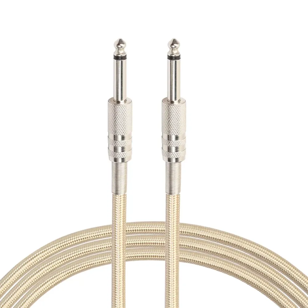 CARPPRIE Factory Price 6.35mm Audio Jack Braided Nylon Cable 6.35 Jack Male To Male Aux Cable For Guitar 0.3/1/1.8/3/5M Jan18