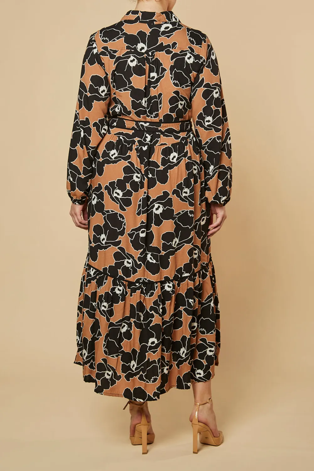 Ginette Billow Sleeve Maxi Dress in Autumn Lily