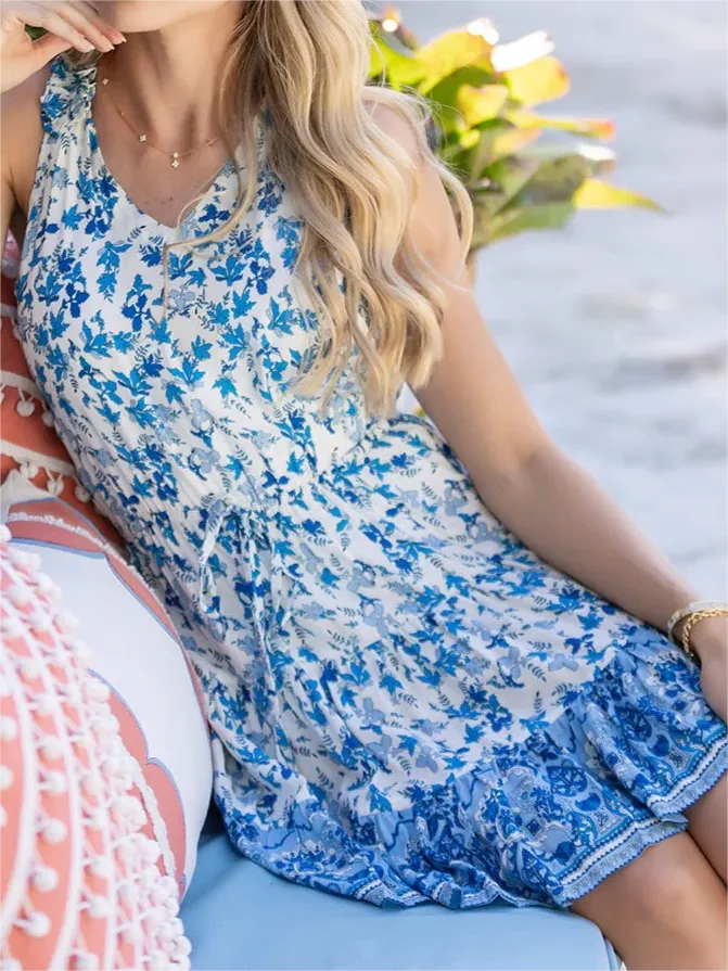 Caitlin Dress / Cobalt Floral