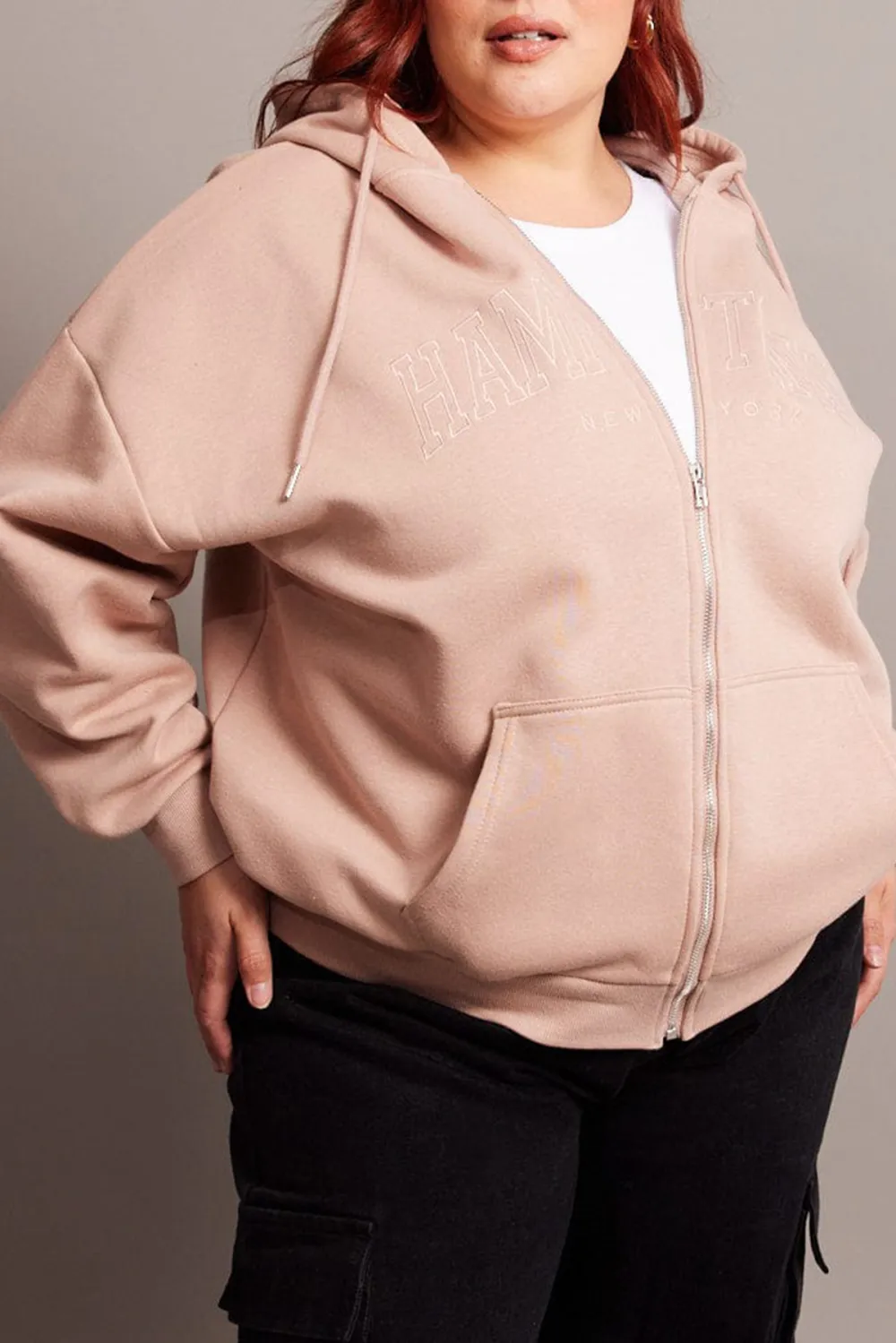 Pink Hamptons Zip Hoodie