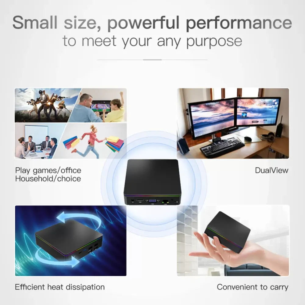 T95 P1 Mini PC Windows 10 Cherry Trail Z8350 Quad Core 4GB RAM 64GB ROM 2.4G 5G WiFi Bletooth Desktop Computer EU US plug