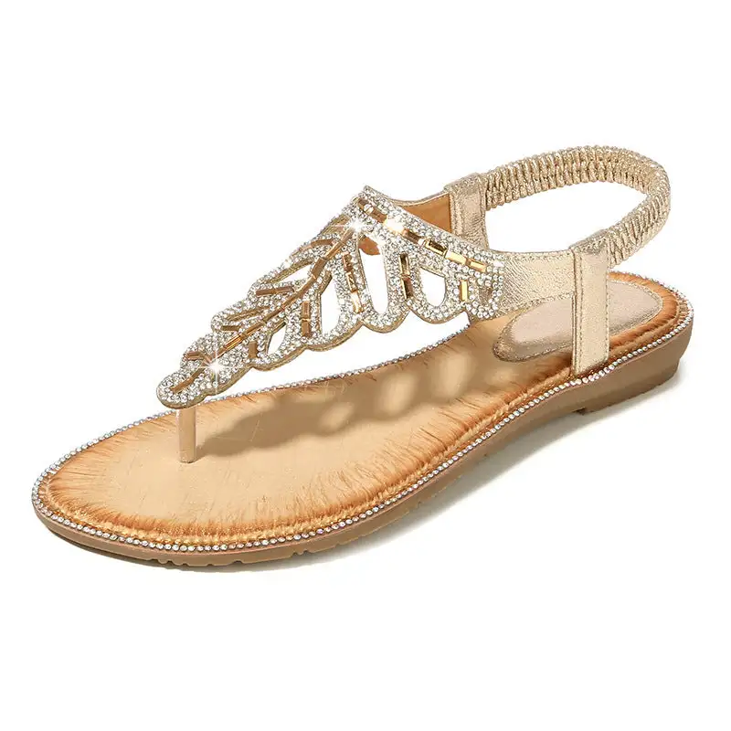 Cilool Rhinestone Platform Bohemian Sandals