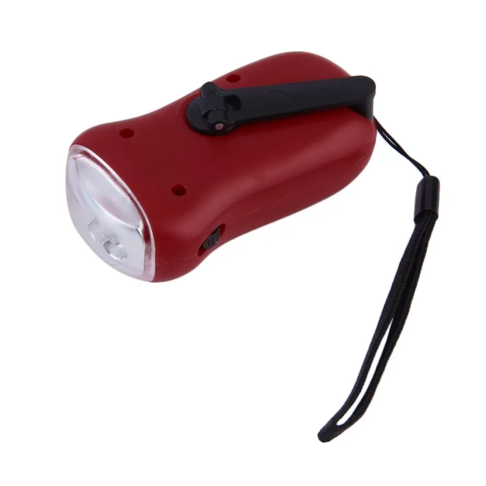 Mini Portable Hand Crank Dynamo 3 LED Solar Powered Flashlight Camping Torch