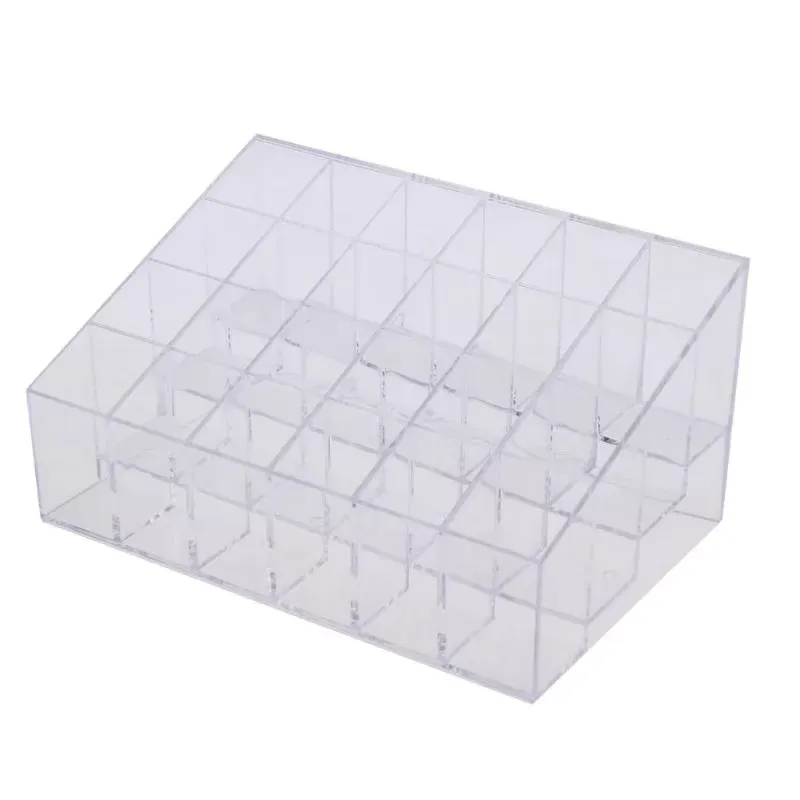 24 Grid Acrylic Makeup Organizer Storage Box Cosmetic Box Lipstick Jewelry Box Case Holder Display Stand make up organizer