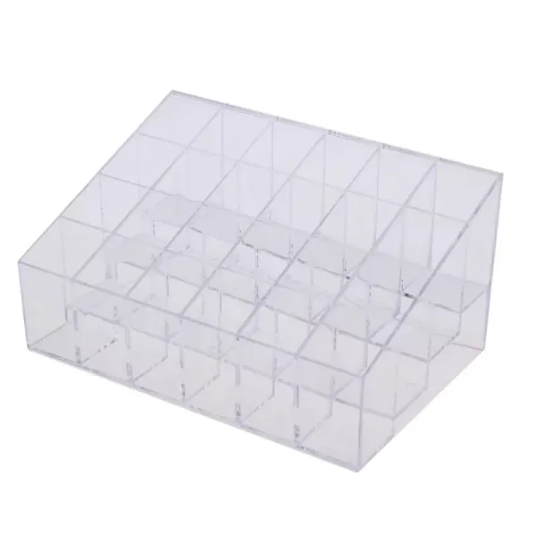 24 Grid Acrylic Makeup Organizer Storage Box Cosmetic Box Lipstick Jewelry Box Case Holder Display Stand make up organizer