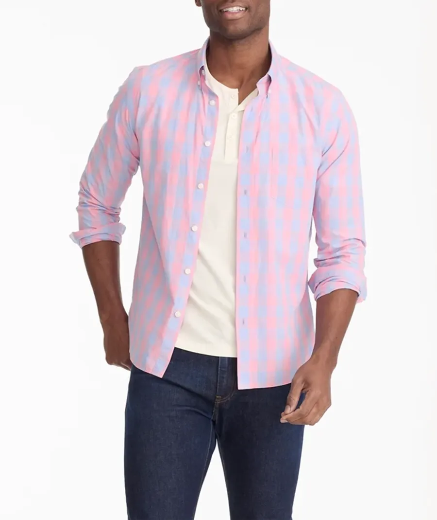 Men‘s Pink Casual Style Blouse