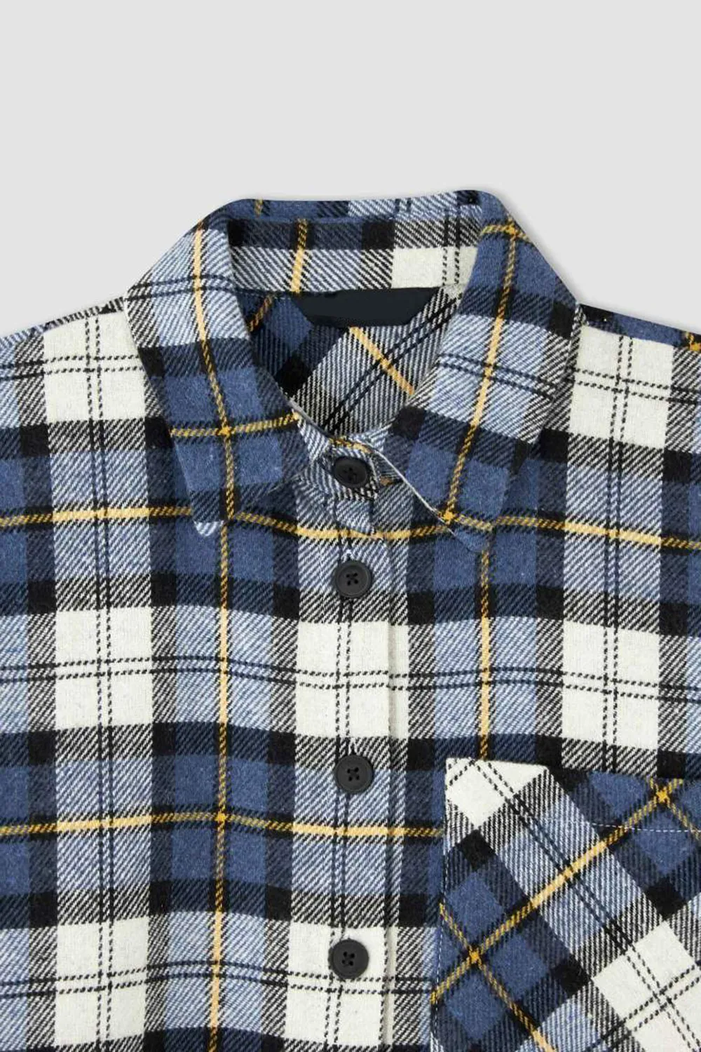 Oversize Fit Shirt Collar Flanel Long Sleeve Shirt