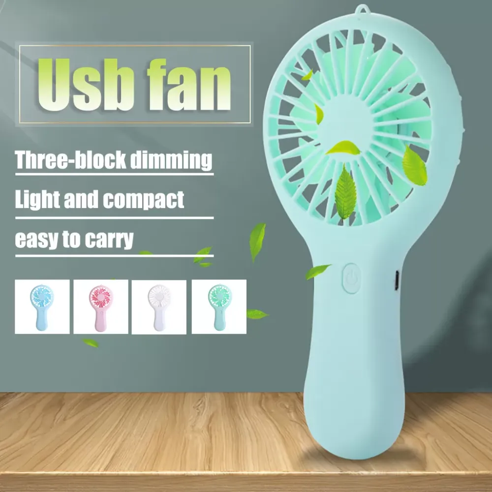 USB Colorful Portable Handheld Fan Low Noise Multi-function Mini Wind Power Ultra-Quiet And Convenient Student Office