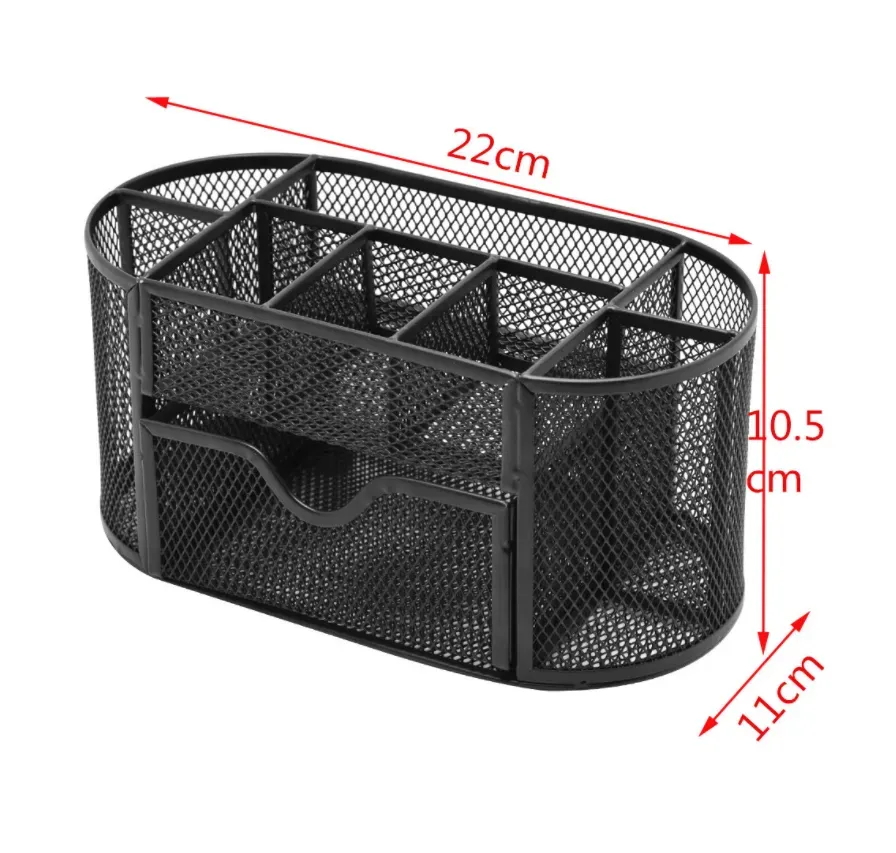 Metal Penalty Organizer Mesh Desk Organizer Table 9 Cell Jewelry Storage Box Drawer Pencil Pen Holder For Neatening Tools