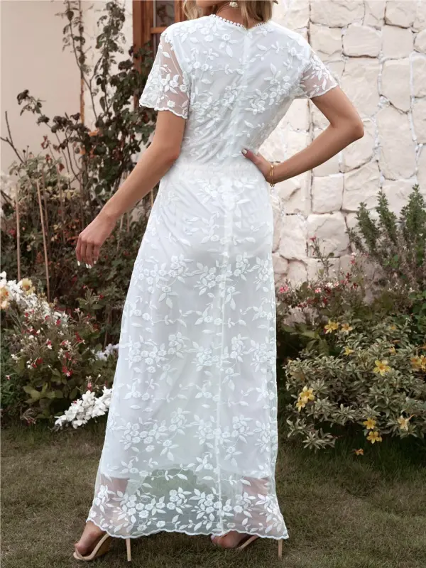 Lace Solid Color Temperament Dress